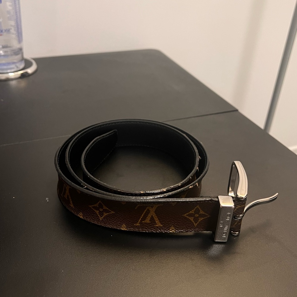 LV Belt with Silver Buckle